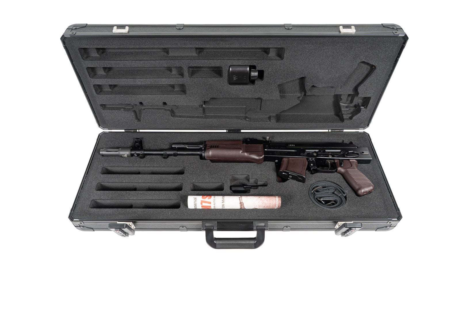 Arsenal SAM7SF 7.62x39mm Semi-Auto AK-47 Rifle with Aluminum Side Folding Stock and Arsenal Hard Case Plum - Image 3