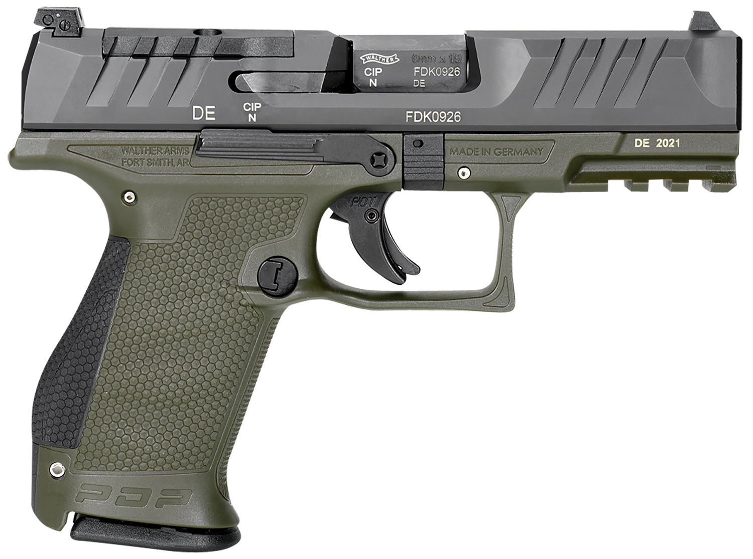 WALTHER ARMS PDP 9MM CPT 4" BLK/GRN OR 15+1