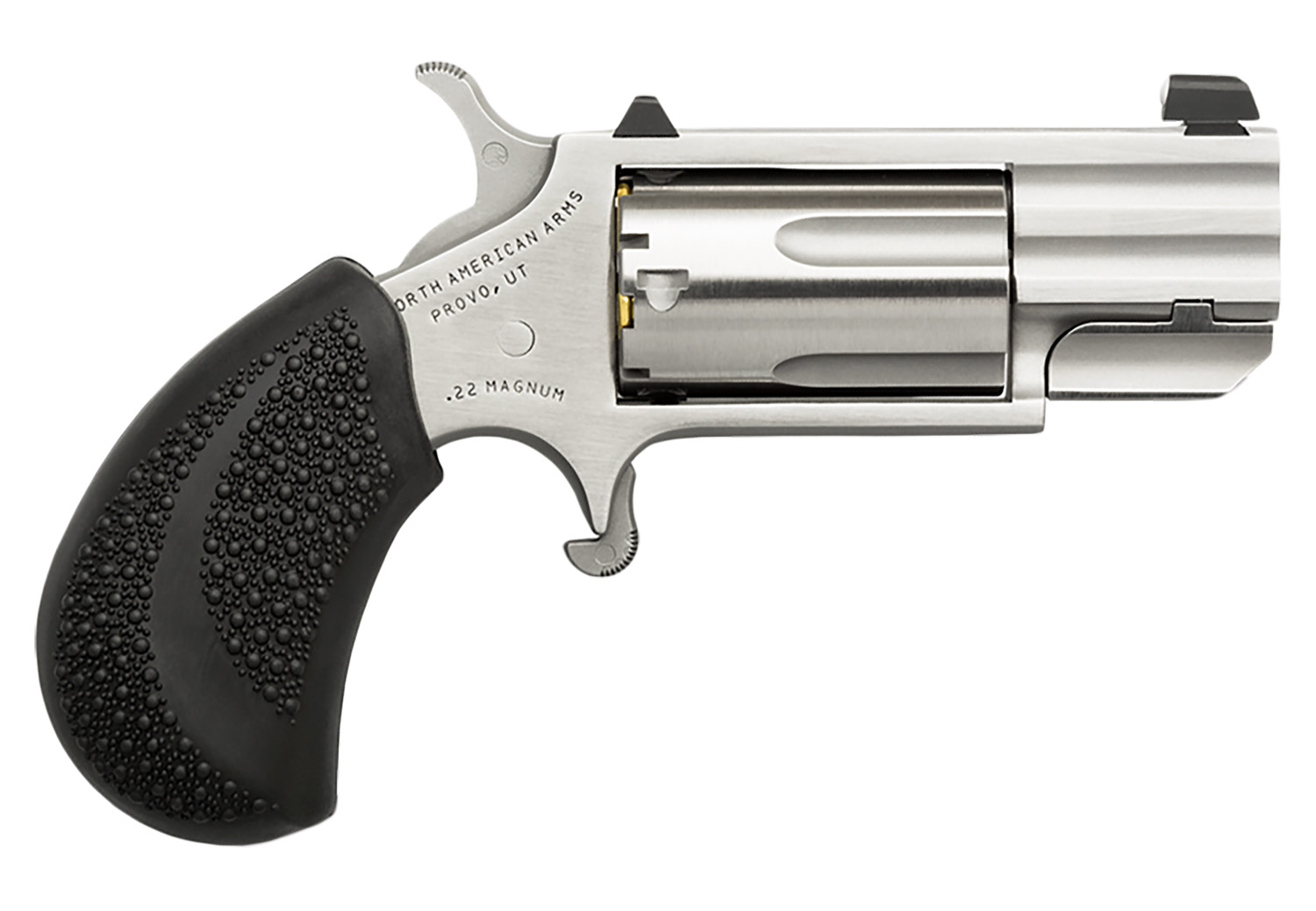 NORTH AMERICAN ARMS PUG 22MAG REV 1" SS WHITE DOT