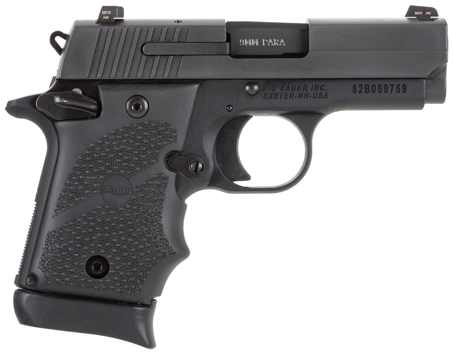 SIG SAUER P938 9MM NITRON BLK RUBER AMBI