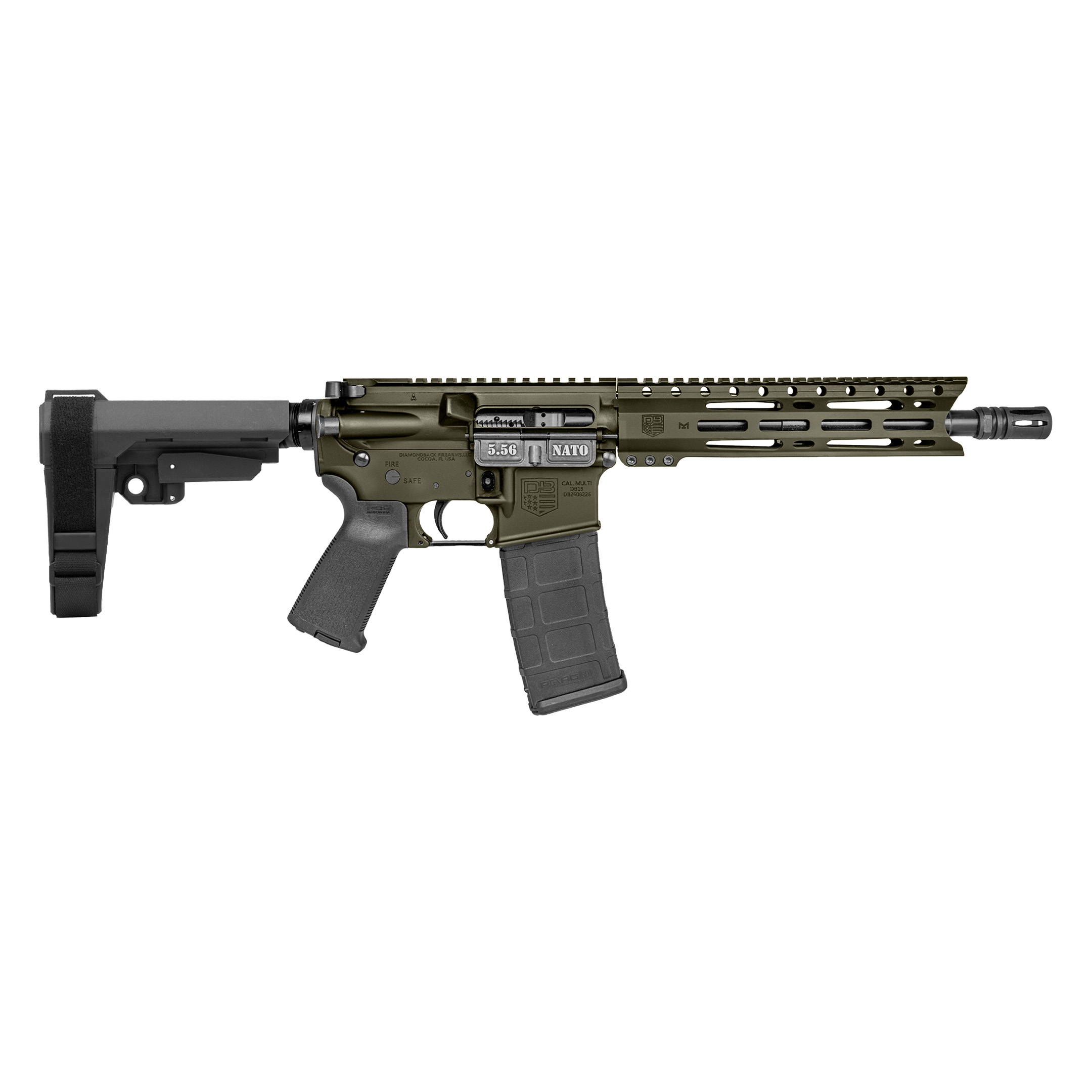 DIAMONDBACK FIREARMS DB-15 PIST 5.56MM ODG 10" SBA3
